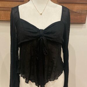 Cider Black Lace Boho Blouse